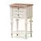 Baxton Studio Marquetterie Oak and White Finishing 2-Drawer and 1-Shelf Nightstand 133-7192 - alternate 1